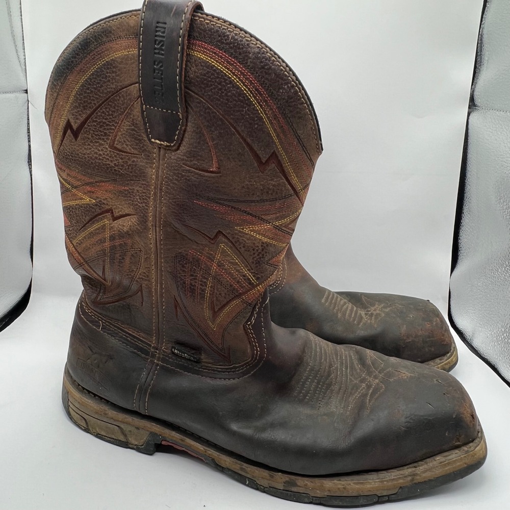 Irish Setter Marshall Steel Toe Waterproof Western Work Boots Mens 11.5 D Brown